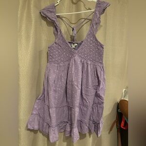 Urban Outfitters Lavender Smocked Top